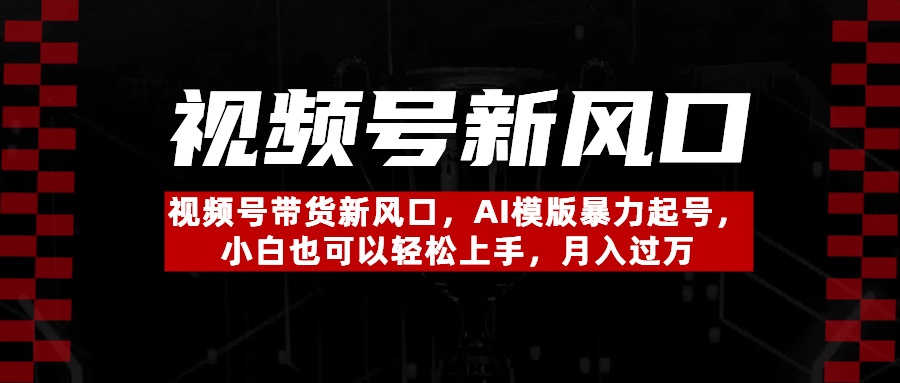 视频号带货新风口,AI模版暴力起号,小白也可以轻松上手,月入过万网创吧-网创项目资源站-副业项目-创业项目-搞钱项目网创吧