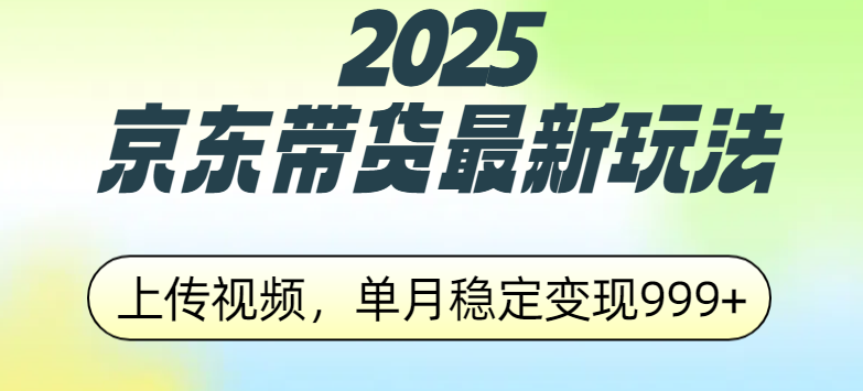 2025京东带货最新玩法,上传视频,单月稳定变现999+网创吧-网创项目资源站-副业项目-创业项目-搞钱项目网创吧