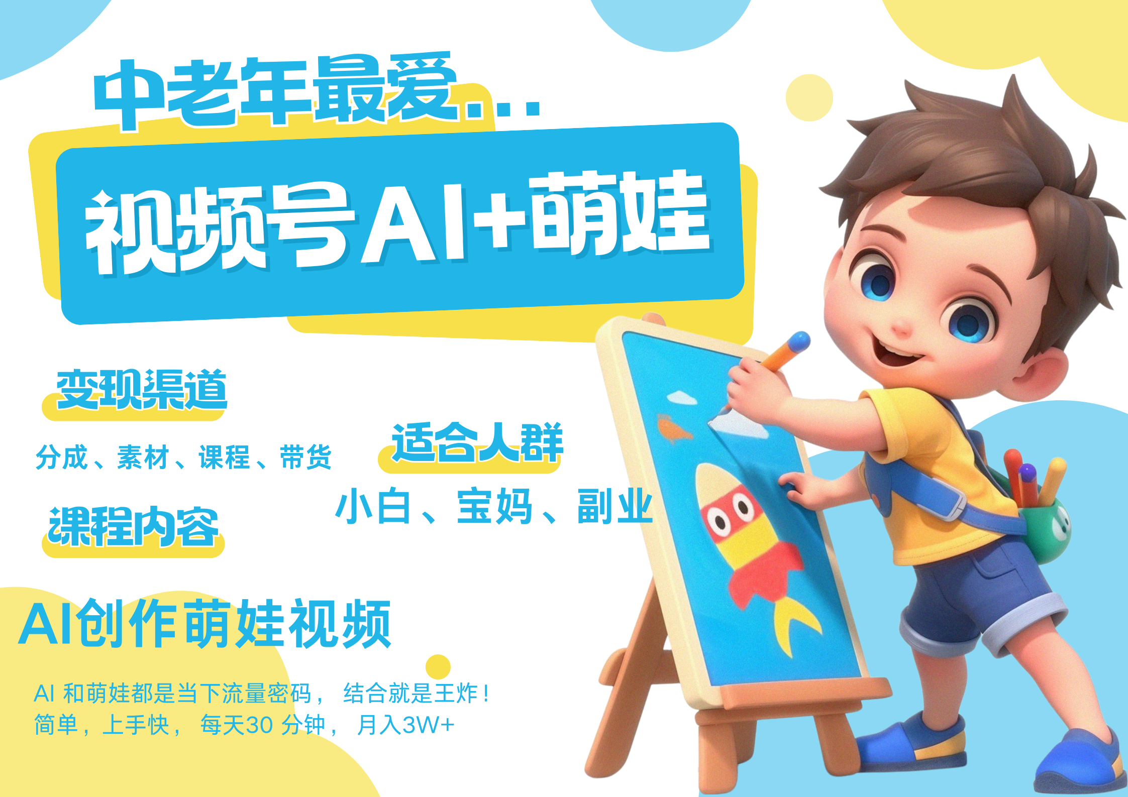 萌娃,又一爆款密码,小白3步上手,爆款率80%,每天十分钟,轻松AI变现萌娃搞钱,带货、素材、分成都非常猛,泼天流量,发布就爆!月入5W,抓紧学!网创吧-网创项目资源站-副业项目-创业项目-搞钱项目网创吧