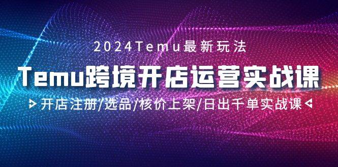 2024Temu跨境开店运营实战课,开店注册/选品/核价上架/日出千单实战课网创吧-网创项目资源站-副业项目-创业项目-搞钱项目网创吧