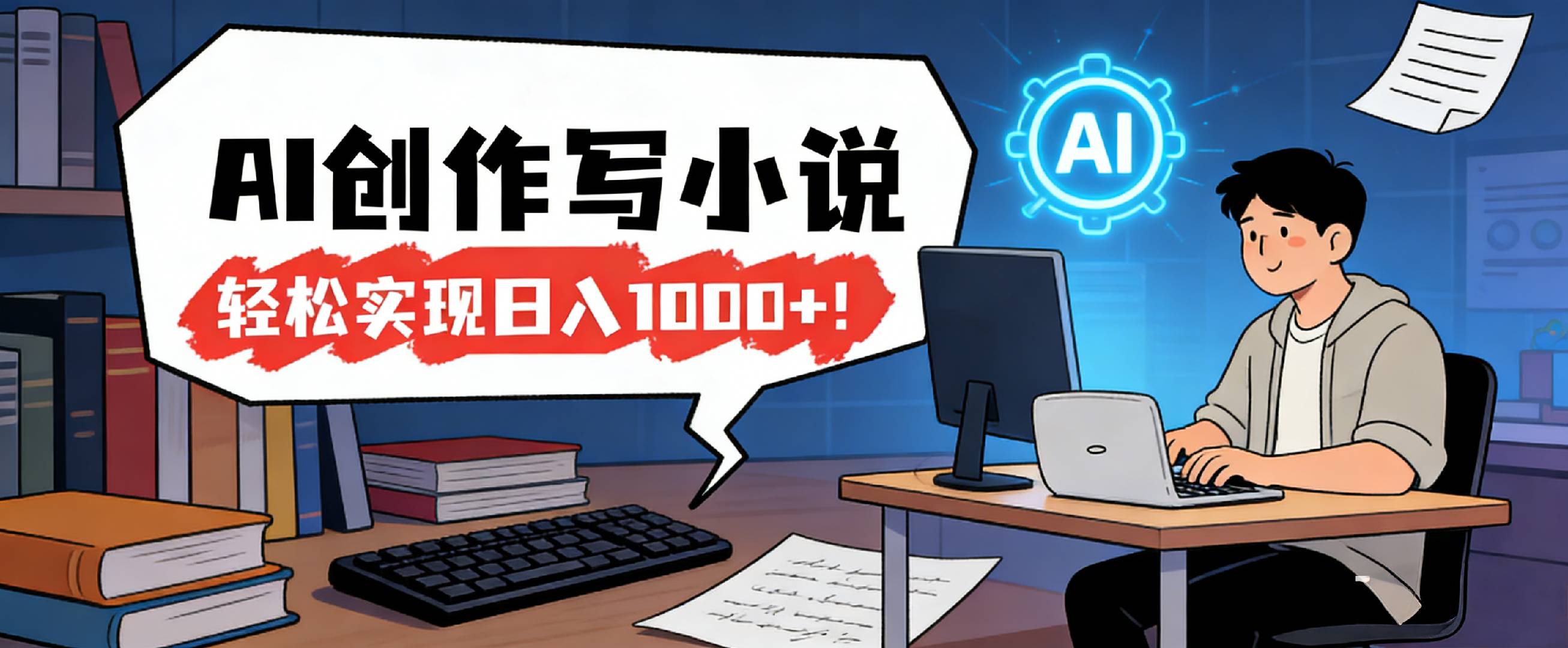26年最新风口项目，AI工具创作写小说，轻松实现日入1000+-盛洪云创-网创项目资源站-副业项目-创业项目-搞钱项目盛洪云创