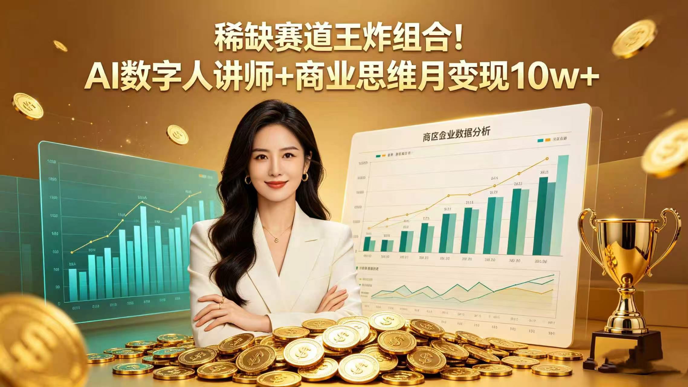 稀缺赛道王炸组合！AI 数字人讲师 + 商业思维 月变现 10w+-盛洪云创-网创项目资源站-副业项目-创业项目-搞钱项目盛洪云创