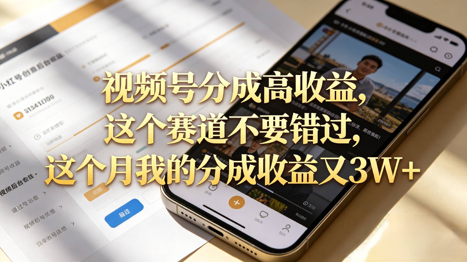 想要【视频号分成高收益】，这个赛道不要错过，这个月我的分成收益又3W+-盛洪云创-网创项目资源站-副业项目-创业项目-搞钱项目盛洪云创