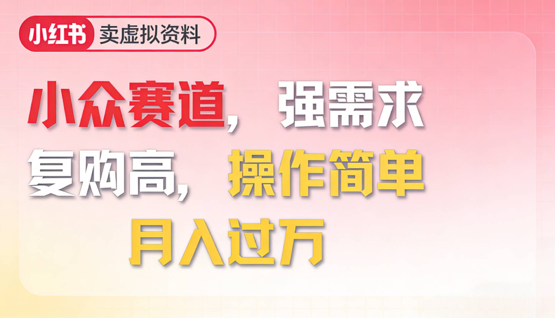 2026年就做小众赛道，强需求，复购高，月入过万，操作简单-盛洪云创-网创项目资源站-副业项目-创业项目-搞钱项目盛洪云创