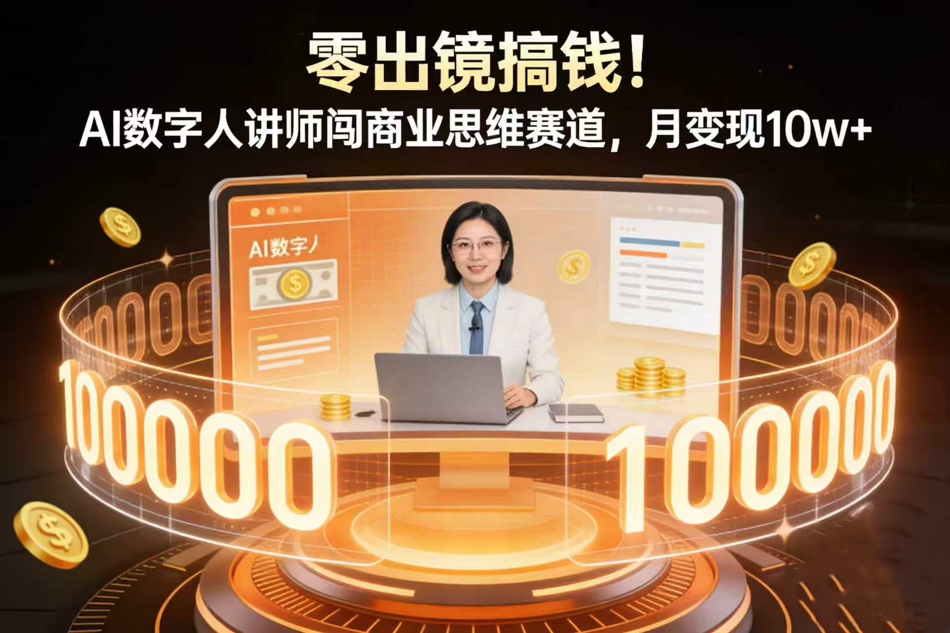 零出镜搞钱！AI 数字人讲师闯商业思维赛道，月变现 10w+-盛洪云创-网创项目资源站-副业项目-创业项目-搞钱项目盛洪云创