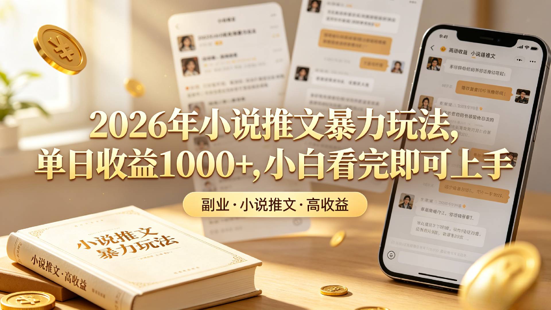 2026年小说推文暴力玩法，单日收益1000+，小白看完即可上手-盛洪云创-网创项目资源站-副业项目-创业项目-搞钱项目盛洪云创
