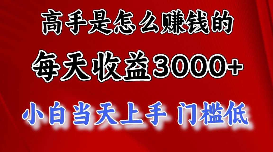高手是怎么赚钱的，一天收益3000+ 这是穷人逆风翻盘的一个项目，非常稳…-盛洪云创-网创项目资源站-副业项目-创业项目-搞钱项目盛洪云创